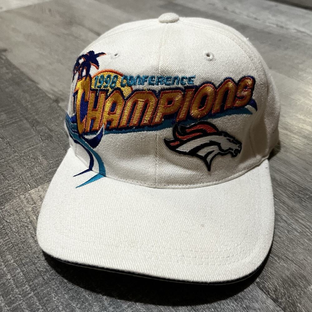 Vintage 1998 Denver Broncos AFC Conference Champions Locker Room Hat NFL Y2K